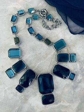Chico’s Blue Crystal Statement Necklace